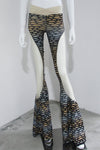 RUI fish scale stitching mesh flared pants RSS23KN06 nightfall black and gray gradient